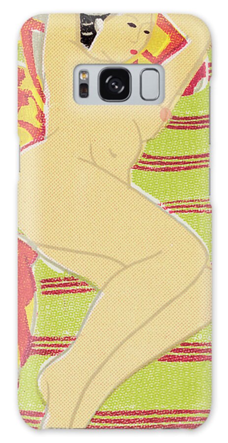 Adult Galaxy Case featuring the drawing Reclining Nude Woman by CSA Images