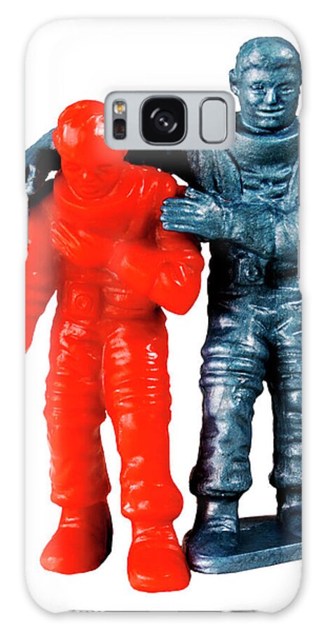 Affection Galaxy Case featuring the drawing Red and Grey Astronauts by CSA Images