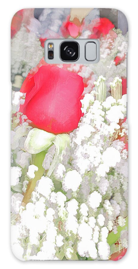 Abstract Galaxy Case featuring the photograph Red and White flowers pastel by Phillip Rubino