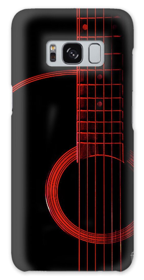 Red Galaxy Case featuring the photograph Red Guitar by Melissa Lipton