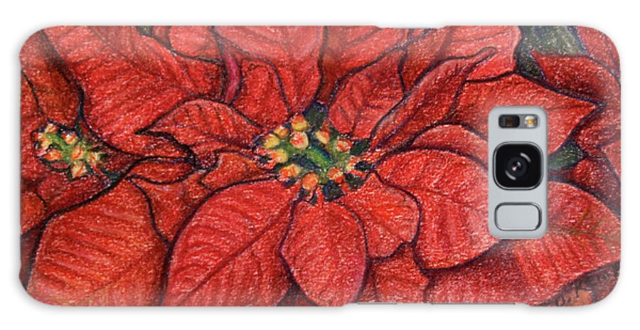 Red Galaxy Case featuring the painting Red Poinsettia by Tara D Kemp