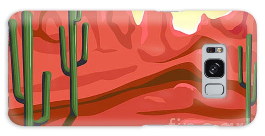 Southwest Galaxy Case featuring the digital art Red Rock Is Hand Drawn Original Artwork by Charmaine Paulson