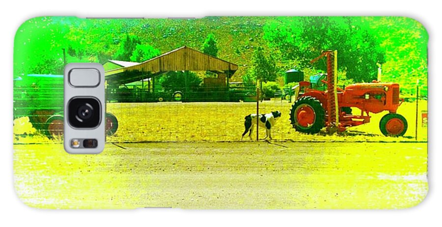 Farm Galaxy Case featuring the photograph Red Tractor for Sale by Debra Grace Addison