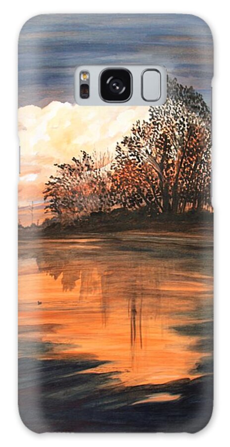 Print Galaxy Case featuring the painting Reflections of Home by Barbara Donovan