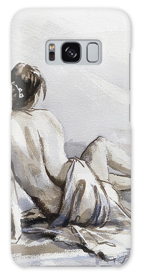 Woman Galaxy Case featuring the painting Relaxed by Steve Henderson