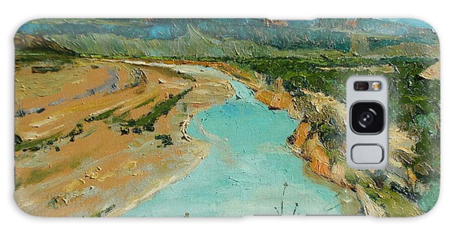 Texas Galaxy Case featuring the painting Rio Grand Crossing at Big Bend by Lilibeth Andre