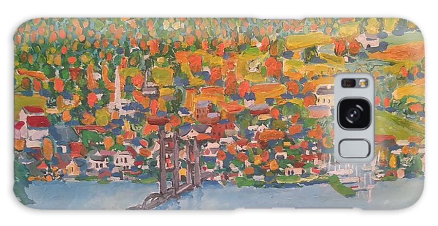 Stillwater Galaxy Case featuring the painting River Town by Rodger Ellingson