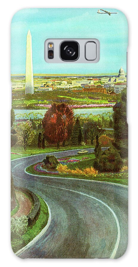 Campy Galaxy Case featuring the drawing Road Leading to Washington DC by CSA Images