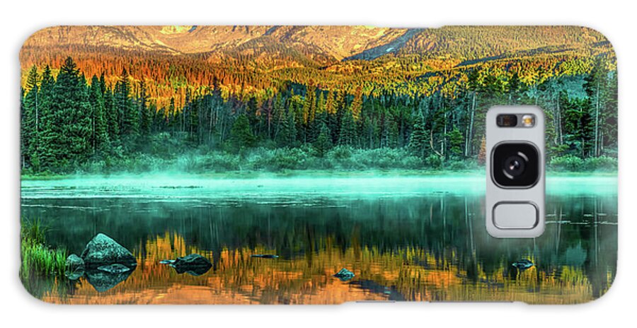 America Galaxy Case featuring the photograph Rocky Mountain Light over Smoky Sprague Lake Reflections by Gregory Ballos