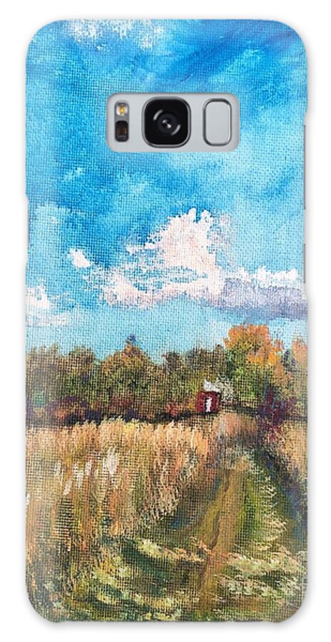 Landscape Galaxy S8 Case featuring the painting Rodger's Field by Deb Stroh-Larson
