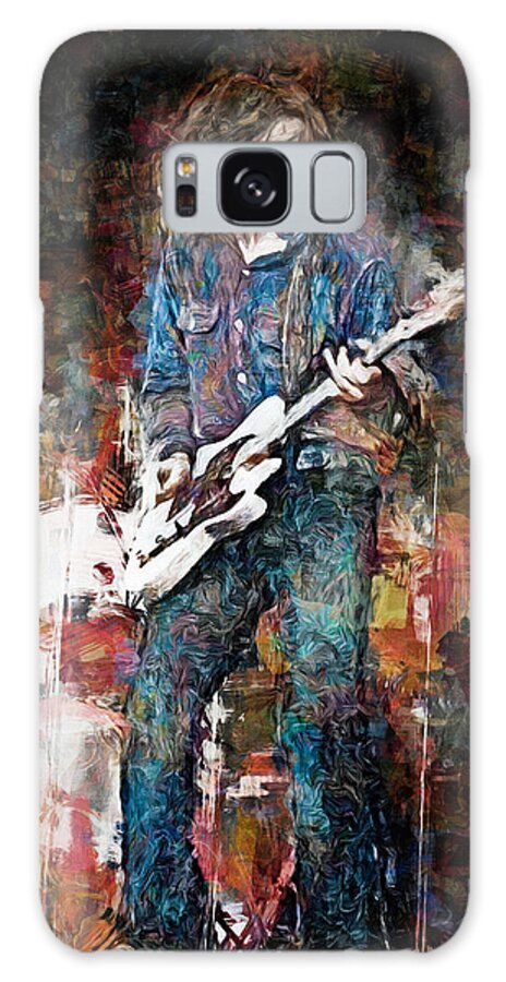 Rory Gallagher Galaxy Case featuring the mixed media Rory Gallagher, Blues and Rock Instrumentalist by Mal Bray