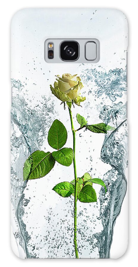 Underwater Galaxy Case featuring the photograph Rose Encased In Ice And Water by Gandee Vasan