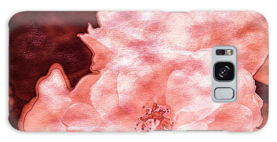Roses In Coral Tones 08 Galaxy Case featuring the photograph Roses In Coral Tones 08 by Anita Vincze