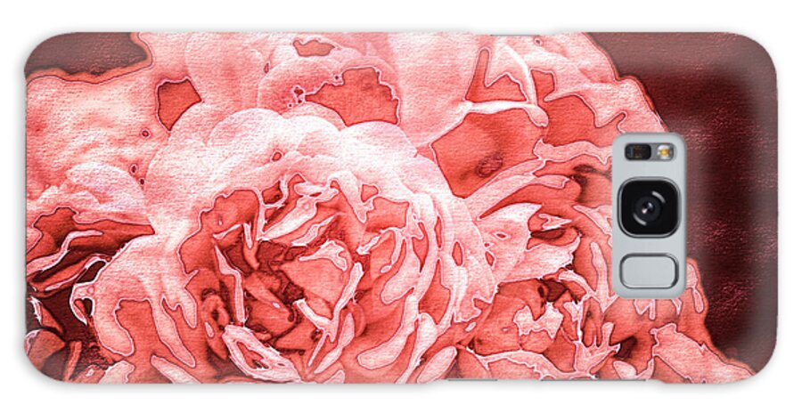 Roses In Coral Tones 11 Galaxy Case featuring the photograph Roses In Coral Tones 11 by Anita Vincze