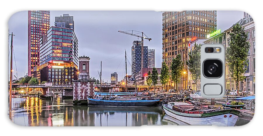 Apartment Galaxy Case featuring the photograph Rotterdam Wijnhaven in the blue hour by Frans Blok