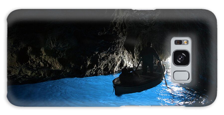 People Galaxy Case featuring the photograph Rowboat Inside Blue Grotto by Holger Leue
