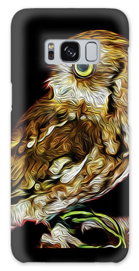 Eastern Screech Owl Owl Wildlife Florida Galaxy Case featuring the digital art Ruby in Regard by Michael Allard