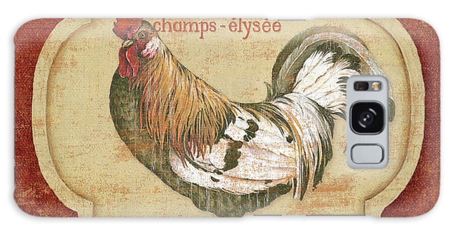 Roosters Galaxy Case featuring the painting Rue De Rooster II by Lisa Audit