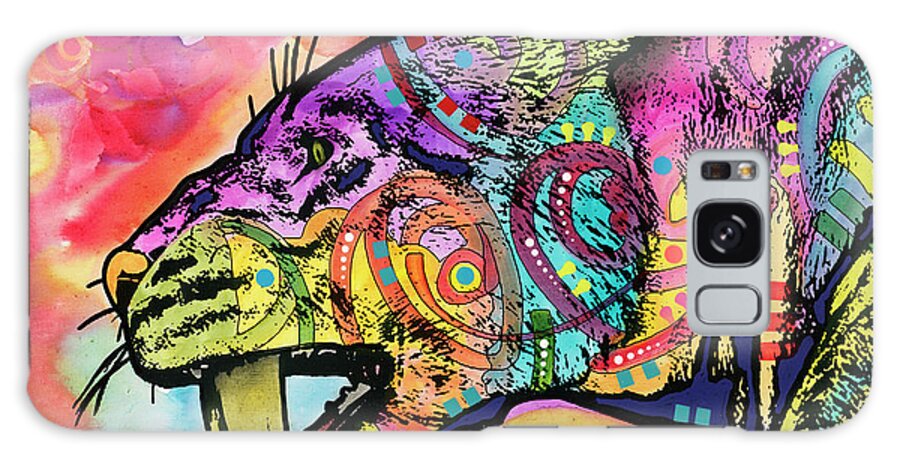 Saber Tooth Galaxy Case featuring the mixed media Saber Tooth by Dean Russo- Exclusive