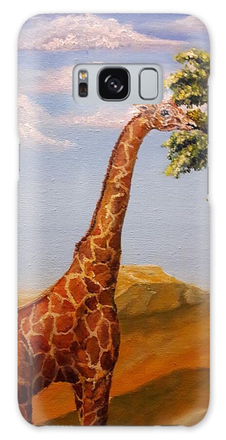Giraffe Galaxy Case featuring the painting Sad Giraffe by Medea Ioseliani