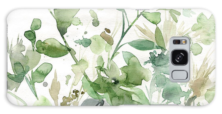 Greens Watercolor Garden Foliage Leaves Contemporary Galaxy Case featuring the painting Sage Garden 1 by Carol Robinson