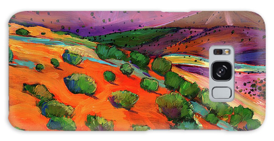 New Mexico Galaxy Case featuring the painting Sage Slopes by Johnathan Harris