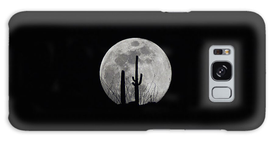 Moon Galaxy Case featuring the photograph Saguaro Moon Silhouette by Chance Kafka