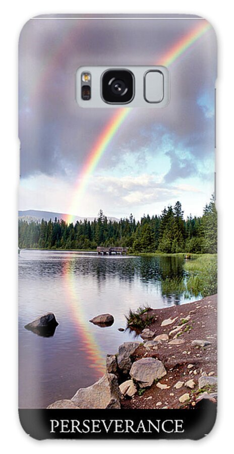 Perseverance ?a Steady Course Of Action Leads To Your Pot Of Gold? Galaxy Case featuring the photograph Sailing Under Rainbows by Monte Nagler
