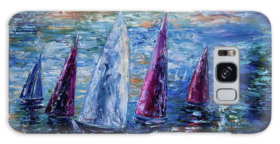 Natural Scenery Galaxy Case featuring the painting The Sails To-Night by OLena Art
