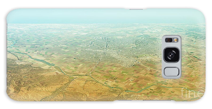 Salinas Galaxy Case featuring the digital art Salinas 3D Render Topographic Map Horizon by Frank Ramspott