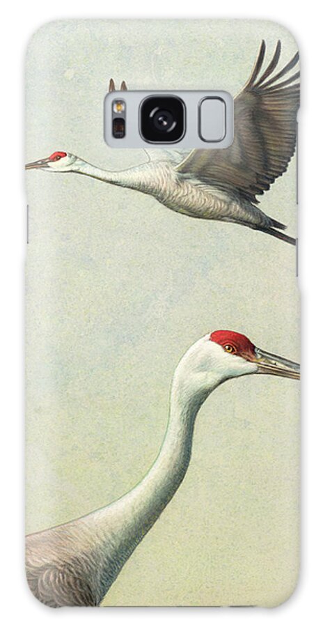 Crane Galaxy Case featuring the painting Sandhill Cranes by James W Johnson