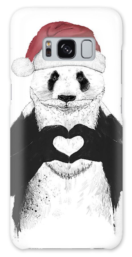Panda Galaxy Case featuring the mixed media Santa panda by Balazs Solti