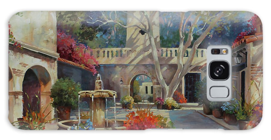 Spanish Architecture Galaxy Case featuring the painting Santos Retreat by Carolyne Hawley
