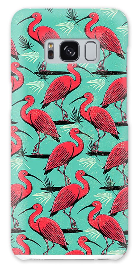 Scarlet Ibis Galaxy Case featuring the digital art Scarlet Ibis by Jill White