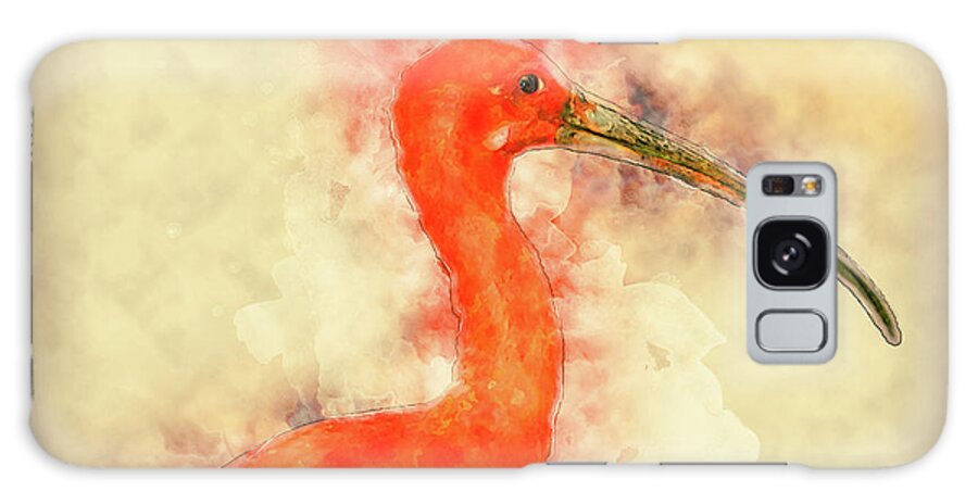 Scarlet Ibis Galaxy Case featuring the digital art Scarlet Ibis by Pheasant Run Gallery