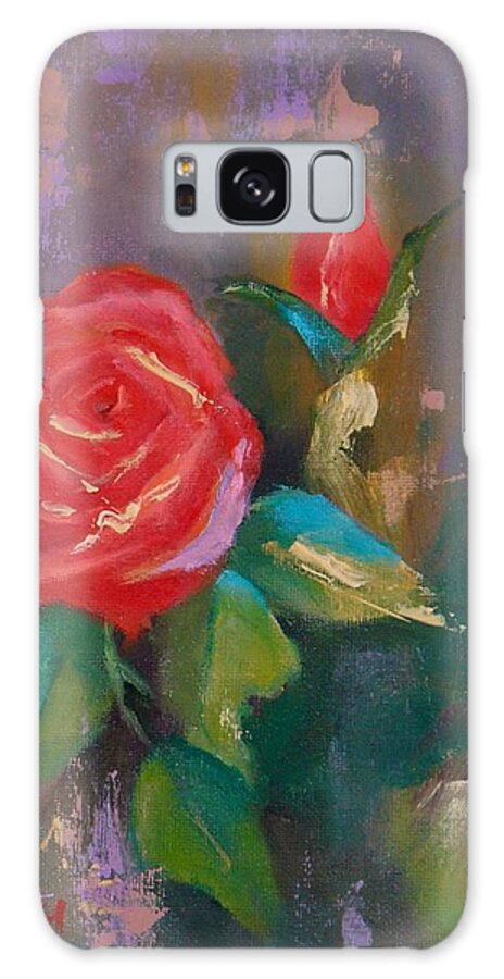 Rose Galaxy Case featuring the painting Scarlet Rosa by Nataya Crow