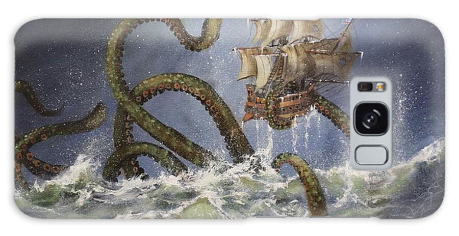 Kraken Galaxy Case featuring the painting Sea Monster by Tom Shropshire
