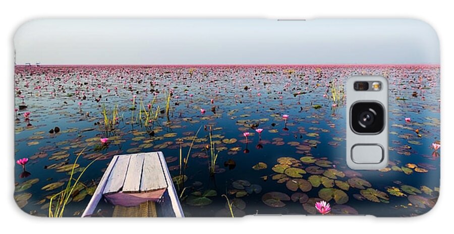 Small Galaxy Case featuring the photograph Sea Of Red Lotus Marsh Red Lotus by Mspt