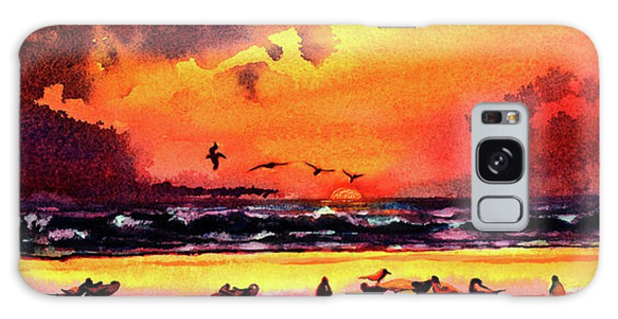 Art Galaxy Case featuring the painting Seabird sunrise by Julianne Felton