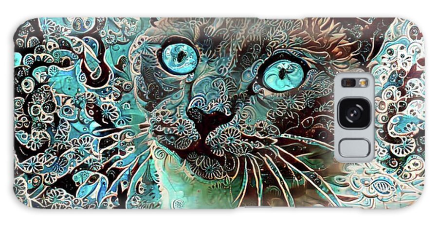 Siamese Cat Galaxy Case featuring the digital art Seal Point Siamese Cat by Peggy Collins