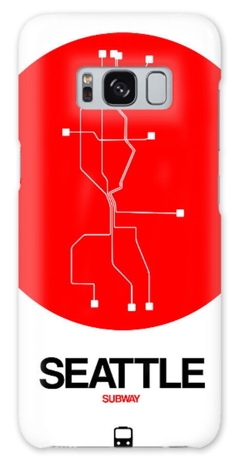  Galaxy Case featuring the digital art Seattle Red Subway Map by Naxart Studio