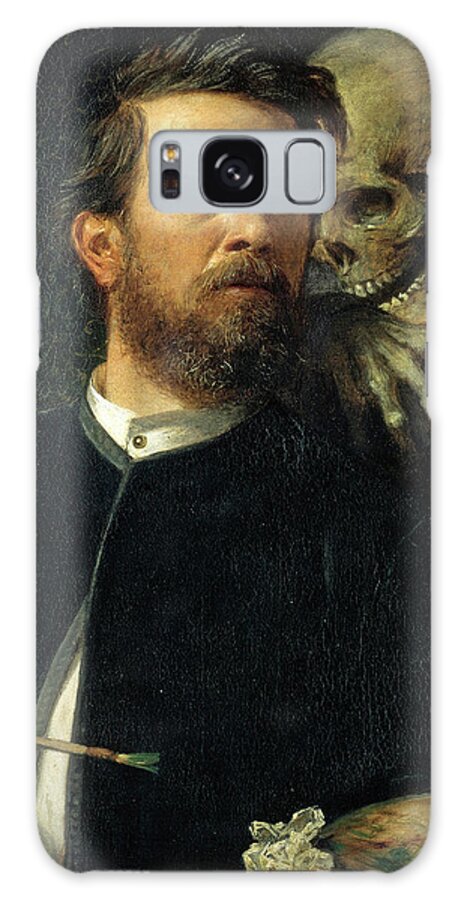 Arnold Bocklin Galaxy Case featuring the painting Self-Portrait with Death Playing the Fiddle, 1872 by Arnold Bocklin