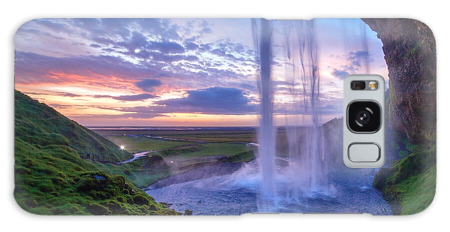 Country Galaxy Case featuring the photograph Seljalandfoss Waterfall At Sunset by Max Topchii