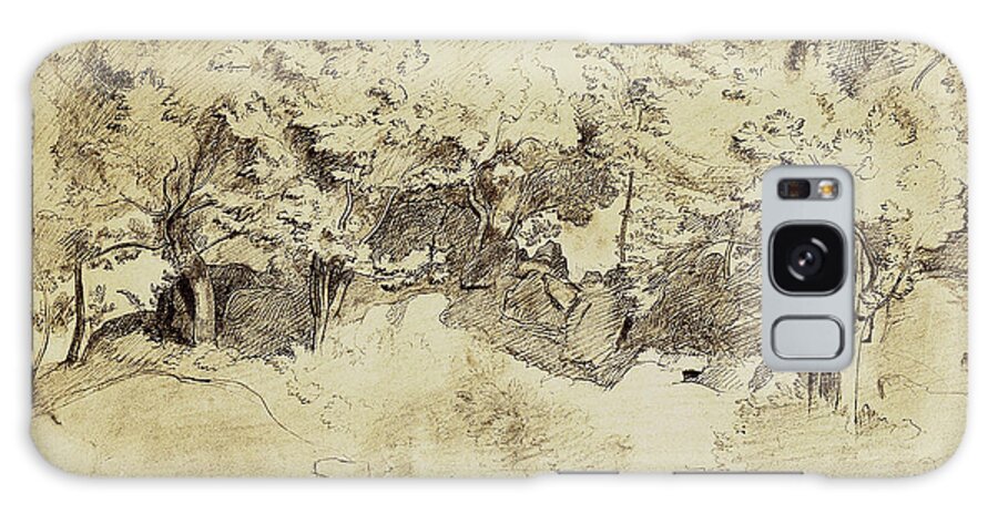 Sepia Galaxy Case featuring the painting Sepia Corot Landscape by Corot