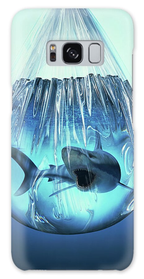 Foil Galaxy Case featuring the photograph Shark In A Bag by Ray Massey
