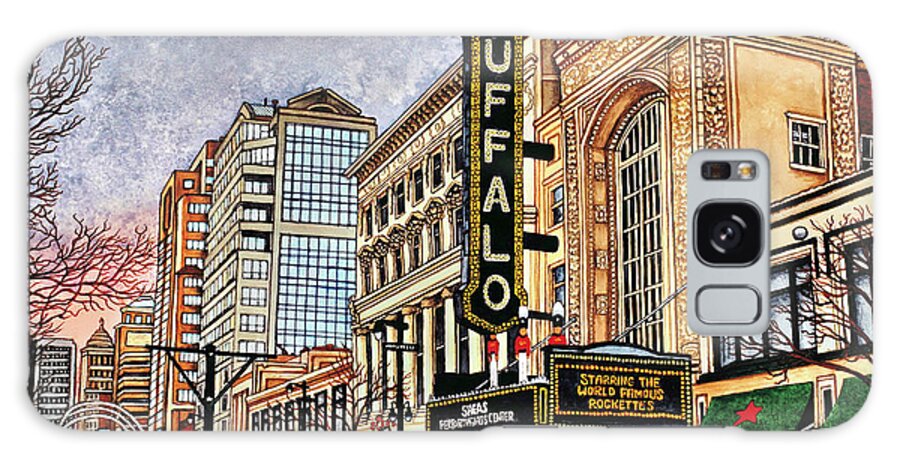 Buffalo City Galaxy Case featuring the painting Shea's Buffalo, Buffalo Ny by Thelma Winter