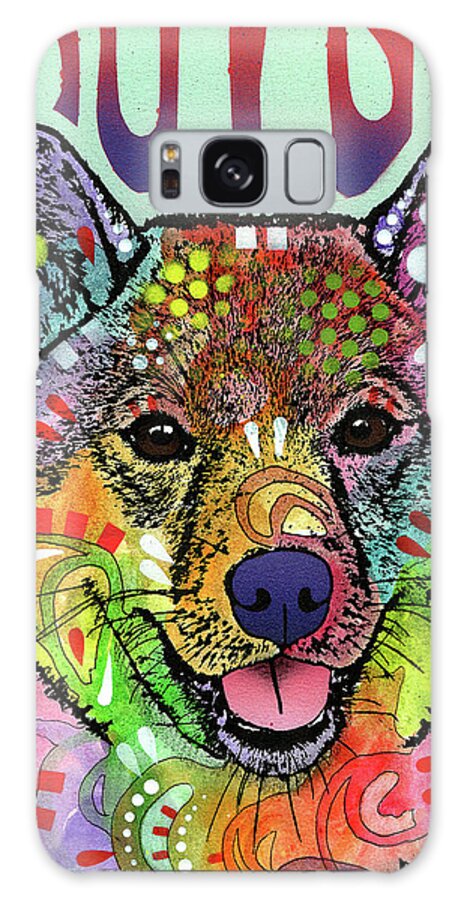 Shiba Inu Luv Galaxy Case featuring the mixed media Shiba Inu Luv by Dean Russo