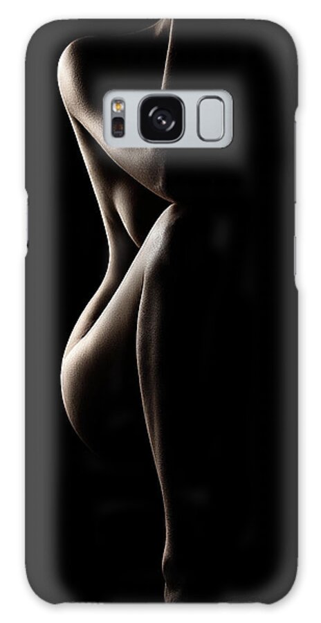 Nude Galaxy Case featuring the photograph Silhouette of nude woman by Johan Swanepoel