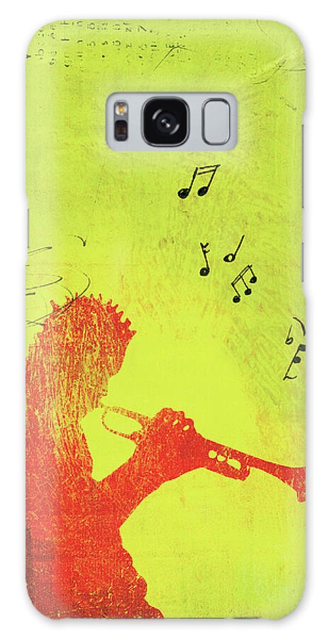 One Man Only Galaxy Case featuring the digital art Silhouette Of Trumpet Player by Darren Hopes