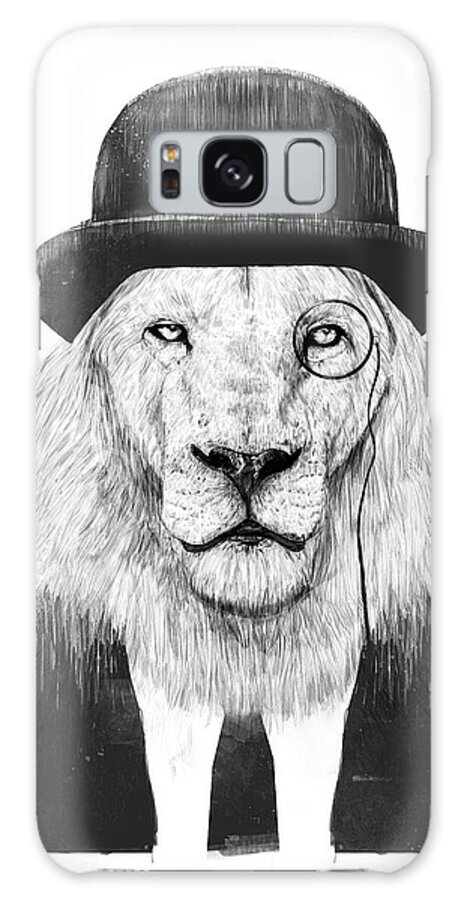 Lion Galaxy Case featuring the mixed media Sir lion by Balazs Solti
